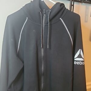 Reebok Black Full-Zip Hoodie with Logo